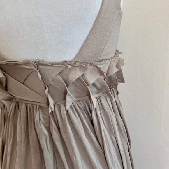 Rina Dhaka Indian Volubilis Maxi Boho Anthropologie Sequin Beaded Soft Gray dres - Picture 7 of 16